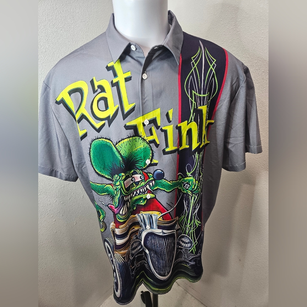 Rat Fink Ed Roth Button Short Sleeve Men's XXL